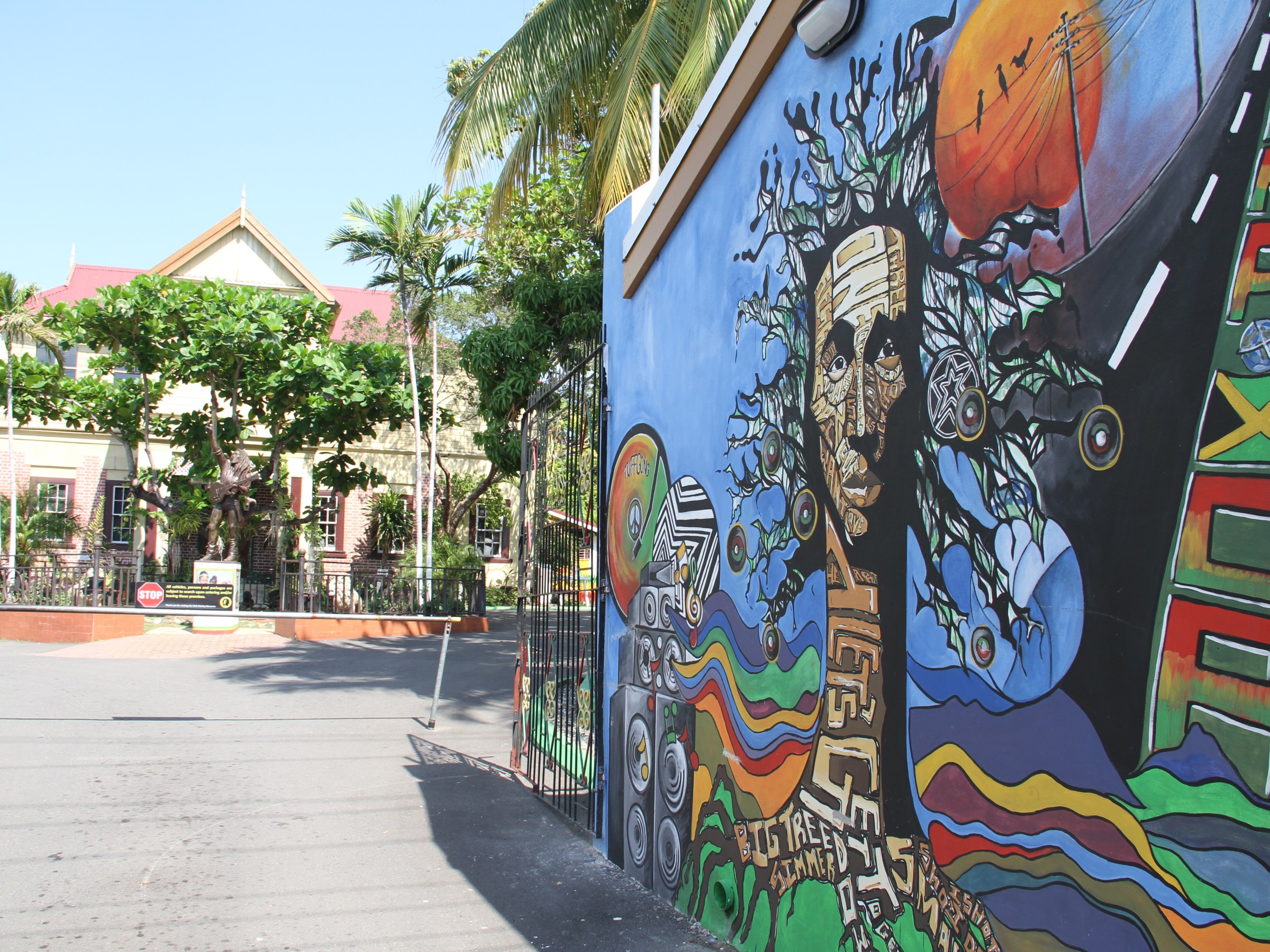 A look at the Bob Marley Museum's main driveway