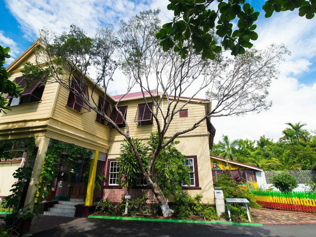 A look at the Bob Marley Museum from the One Love Cafe