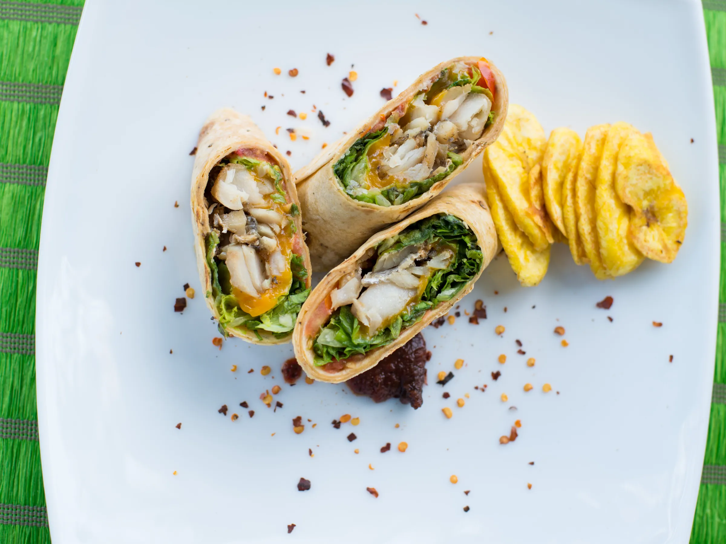 Fish Wraps & Chips at the One Love Cafe