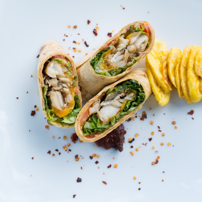 Fish Wraps & Chips at the One Love Cafe