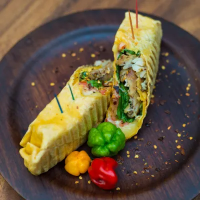 A spicy fish wrap from the One Love Cafe