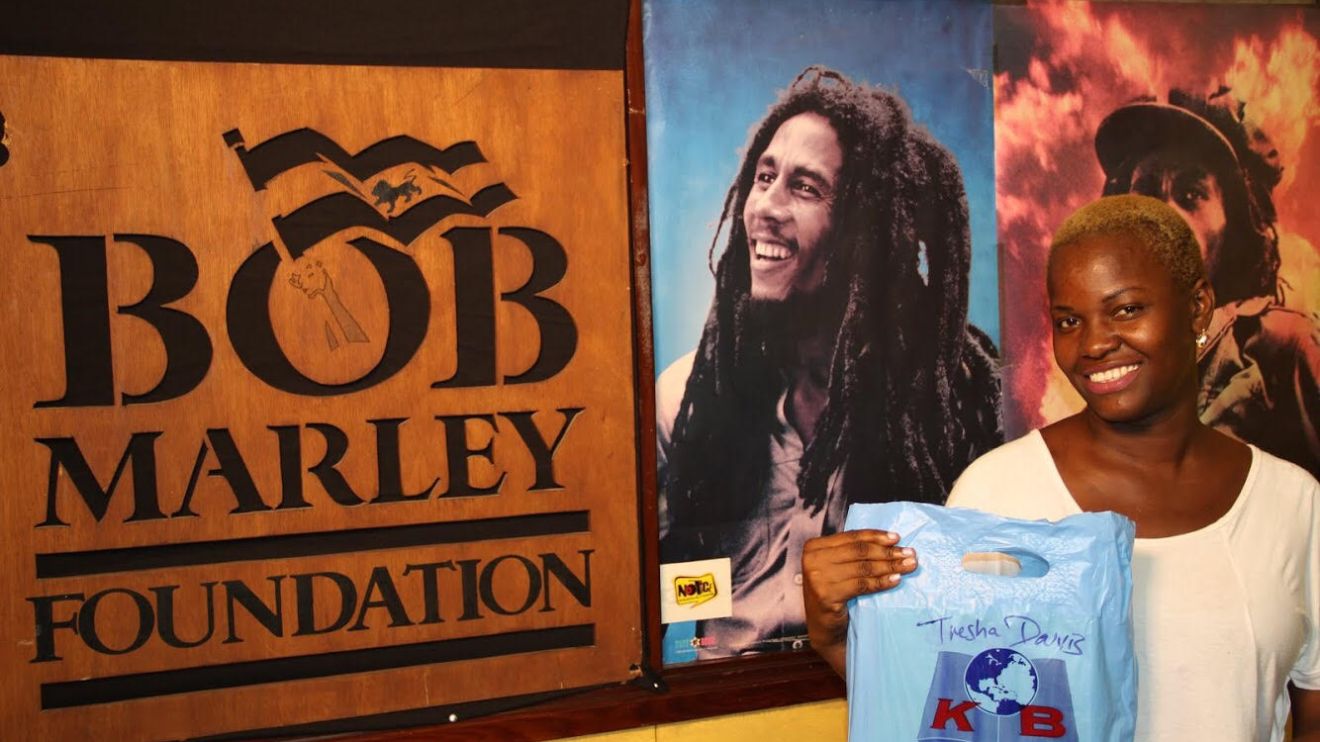 A young woman at the Bob Marley Foundation