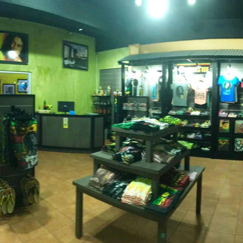 A view inside the Bob Marley gift shop